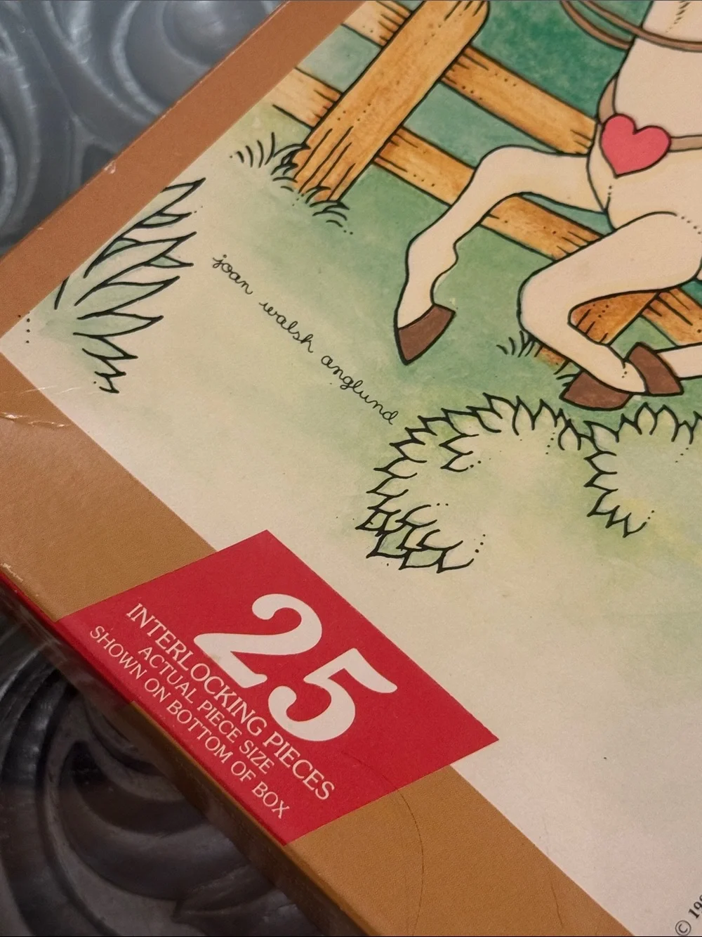 Vintage 1989 Joan Walsh Anglund 25 Piece Puzzle Fancy Free Horse Girl Cute